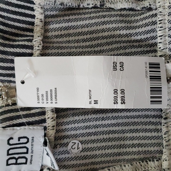 Urban Outfitters BDG Hudson Black and White Pinstriped Denim Mini Dress Size M - Picture 7 of 10